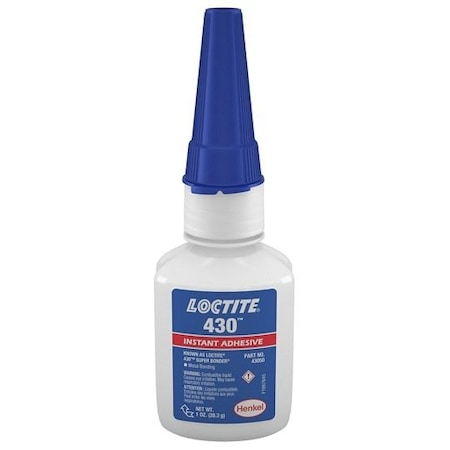 Henkel General Purpose Instant Adhesive, Metal, Bottle 430 1OZ IDH 233978